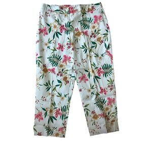 Rafaella Floral Capri Pants Womans SZ 14